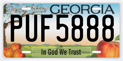GA license plate PUF5888