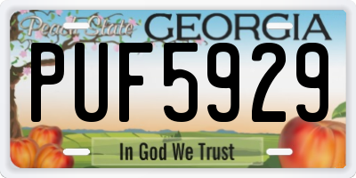 GA license plate PUF5929