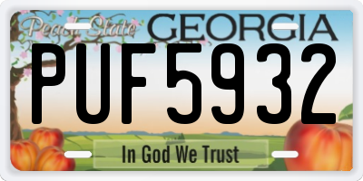 GA license plate PUF5932