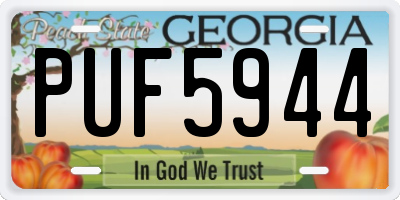 GA license plate PUF5944