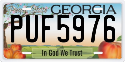 GA license plate PUF5976
