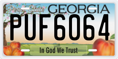 GA license plate PUF6064