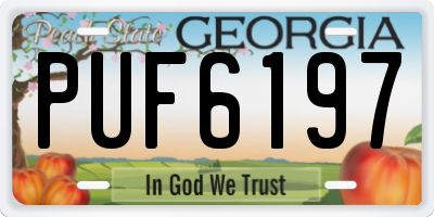GA license plate PUF6197