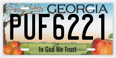GA license plate PUF6221