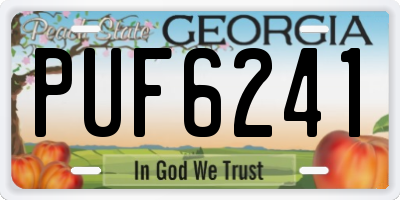 GA license plate PUF6241