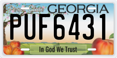 GA license plate PUF6431