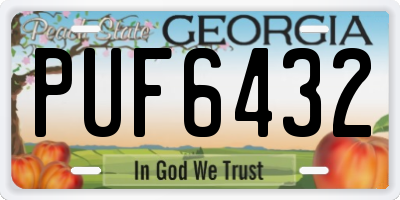 GA license plate PUF6432