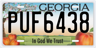 GA license plate PUF6438