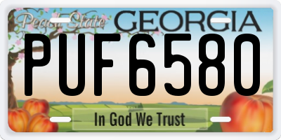 GA license plate PUF6580