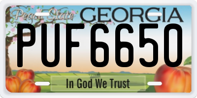 GA license plate PUF6650