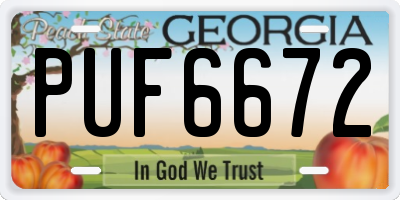 GA license plate PUF6672