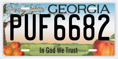 GA license plate PUF6682