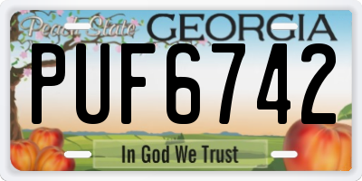 GA license plate PUF6742