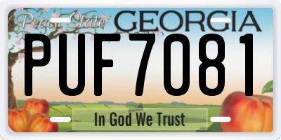 GA license plate PUF7081