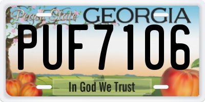 GA license plate PUF7106