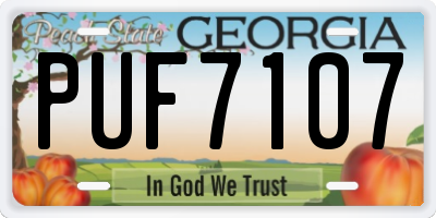GA license plate PUF7107