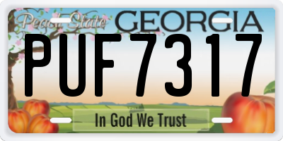 GA license plate PUF7317