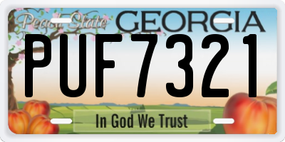 GA license plate PUF7321