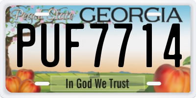GA license plate PUF7714