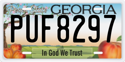 GA license plate PUF8297