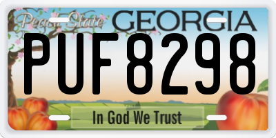 GA license plate PUF8298