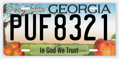 GA license plate PUF8321