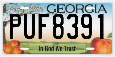 GA license plate PUF8391