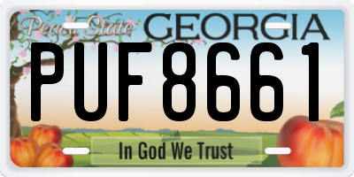 GA license plate PUF8661