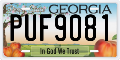 GA license plate PUF9081