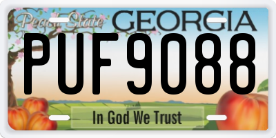 GA license plate PUF9088
