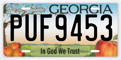 GA license plate PUF9453