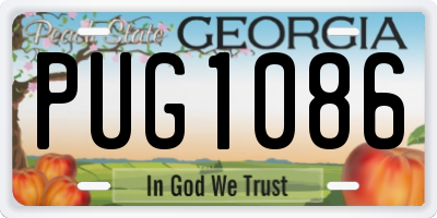 GA license plate PUG1086