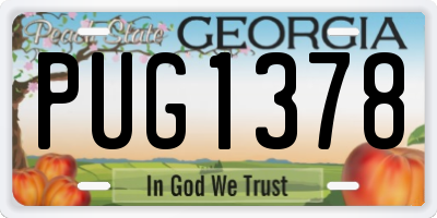 GA license plate PUG1378