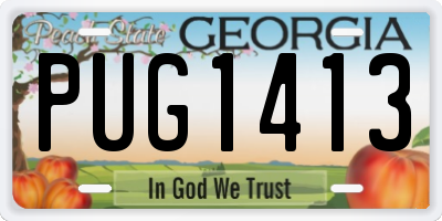 GA license plate PUG1413