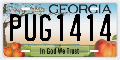 GA license plate PUG1414