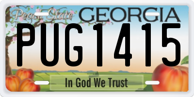 GA license plate PUG1415