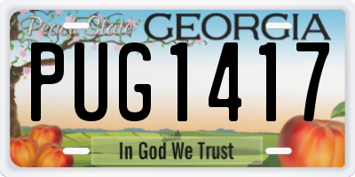 GA license plate PUG1417