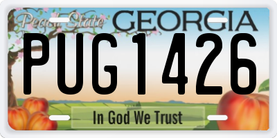 GA license plate PUG1426