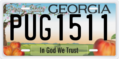 GA license plate PUG1511