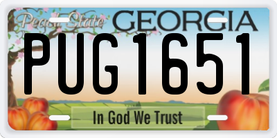 GA license plate PUG1651