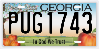 GA license plate PUG1743
