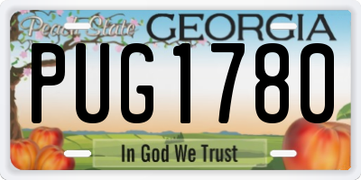GA license plate PUG1780