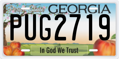 GA license plate PUG2719