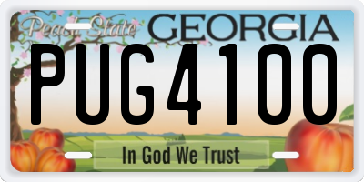GA license plate PUG4100