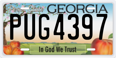 GA license plate PUG4397