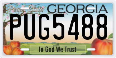 GA license plate PUG5488