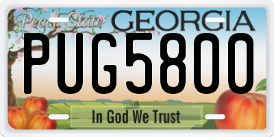 GA license plate PUG5800