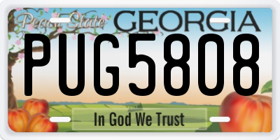 GA license plate PUG5808