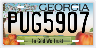 GA license plate PUG5907