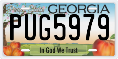 GA license plate PUG5979
